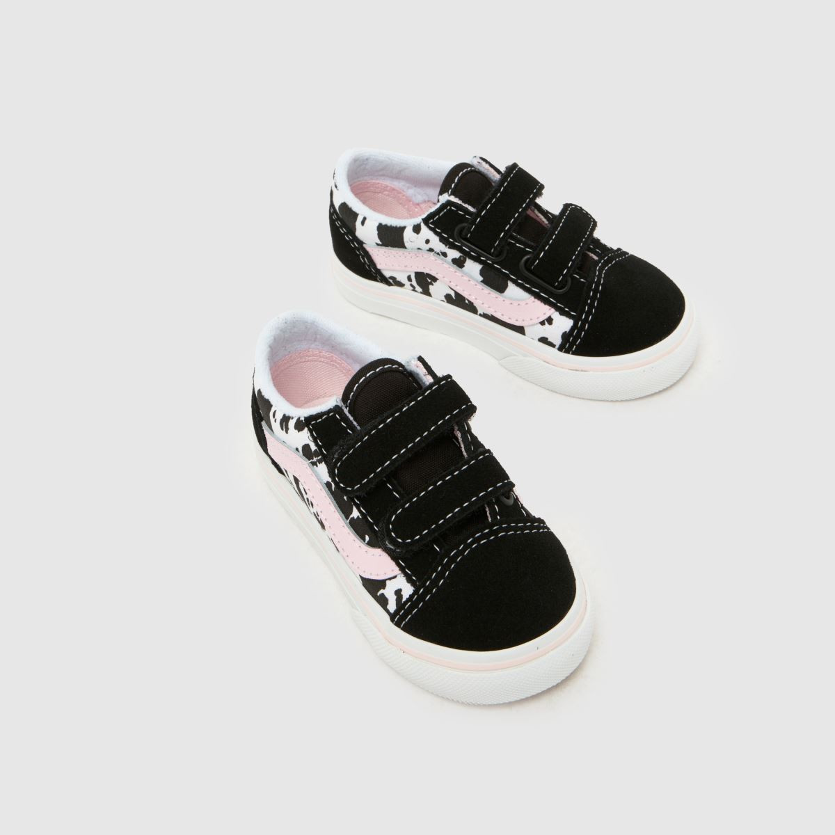 Kids Girls Toddler Black & pink Vans Old Skool V Trainers | schuh | Schuh