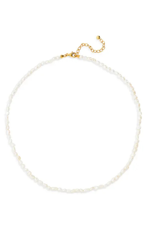 Monica Vinader Capri Keshi Pearl Necklace in 18K Gold Vermeil /Pearl at Nordstrom | Nordstrom