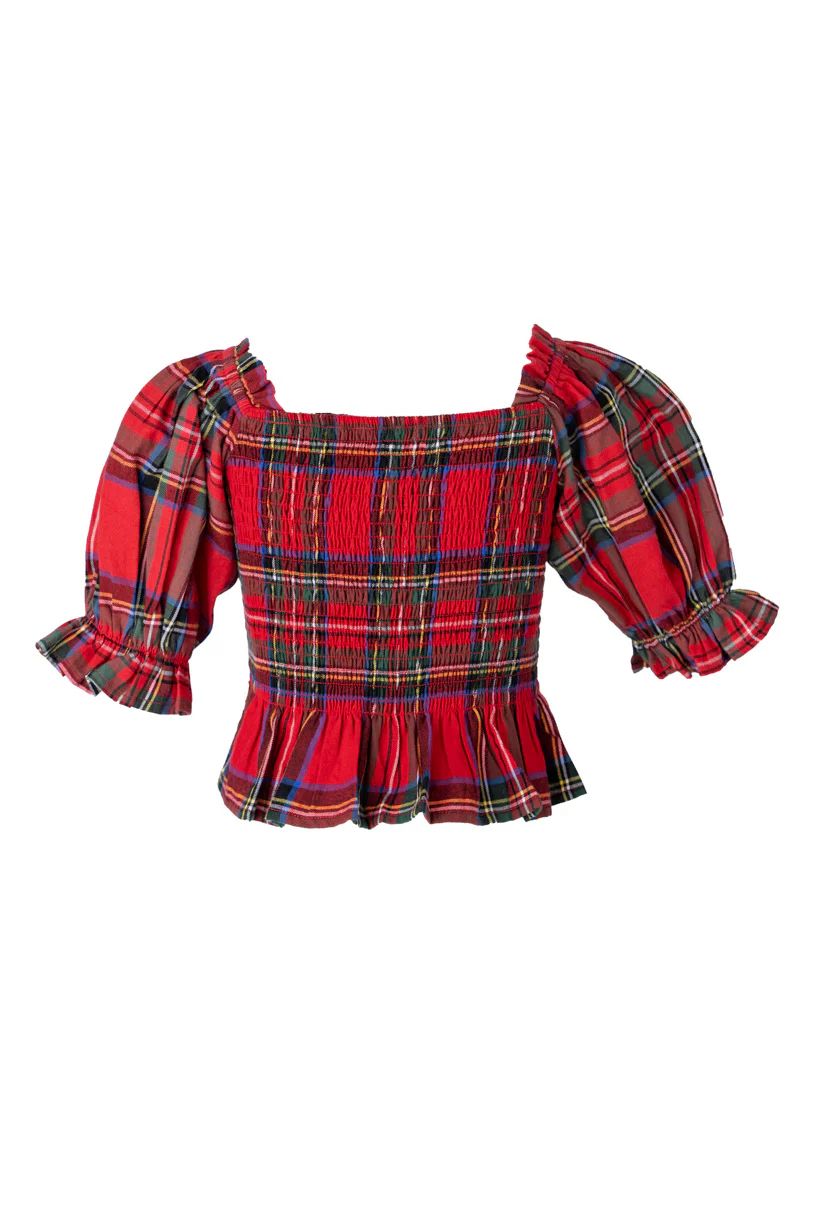 Mini Madeline Top in Holiday Plaid | Ivy City Co