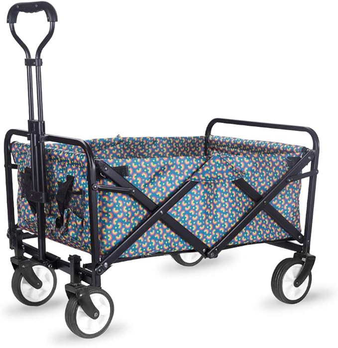 WHITSUNDAY Collapsible Folding Garden Outdoor Park Utility Wagon Picnic Camping Cart 5“ Solid R... | Amazon (US)