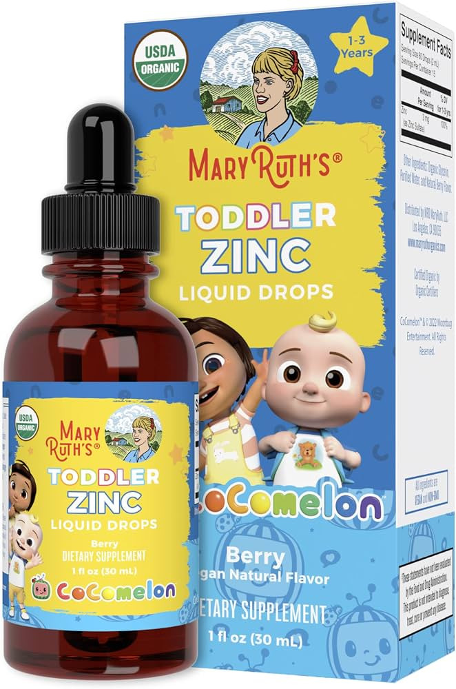 MaryRuth Organics Cocomelon Toddler Liquid Ionic Zinc | Sugar Free | USDA Organic | Kids Zinc Sul... | Amazon (US)