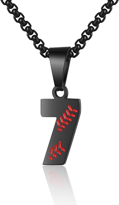 AIAINAGI Baseball Number Necklace for Boy 00-99 Athletes Jersey Number Necklace Stainless Steel C... | Amazon (US)