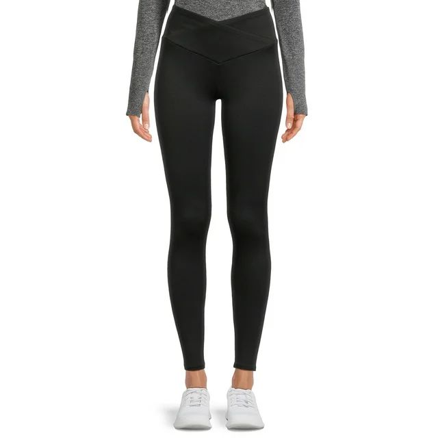 Avia Women’s Ribbed Leggings with Crossover Waistband, 26” Inseam, Sizes XS-3X | Walmart (US)