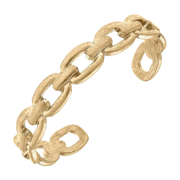 Kaiya Chain Link Bangle in Worn Gold | CANVAS