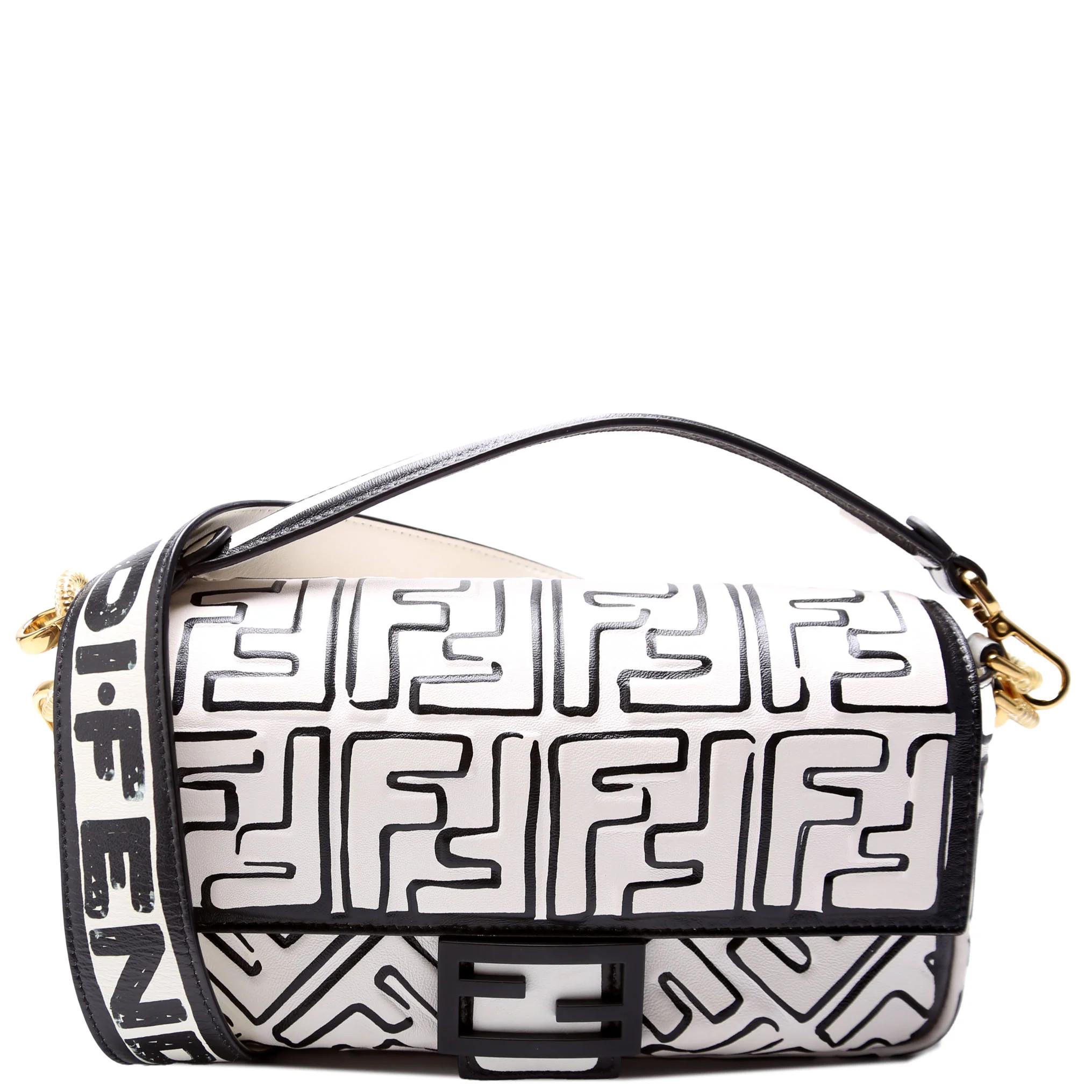 8BR600 X Joshua Vides Baguette Black/White | Keeks Designer Handbags
