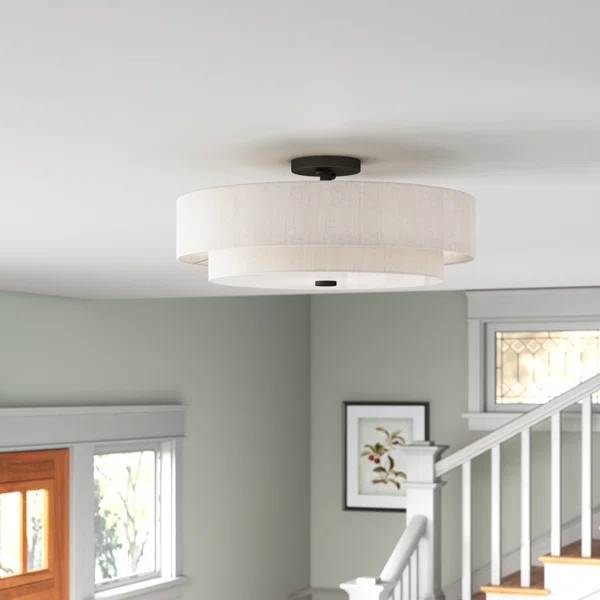 Paquette Fabric Semi Flush Mount | Wayfair North America