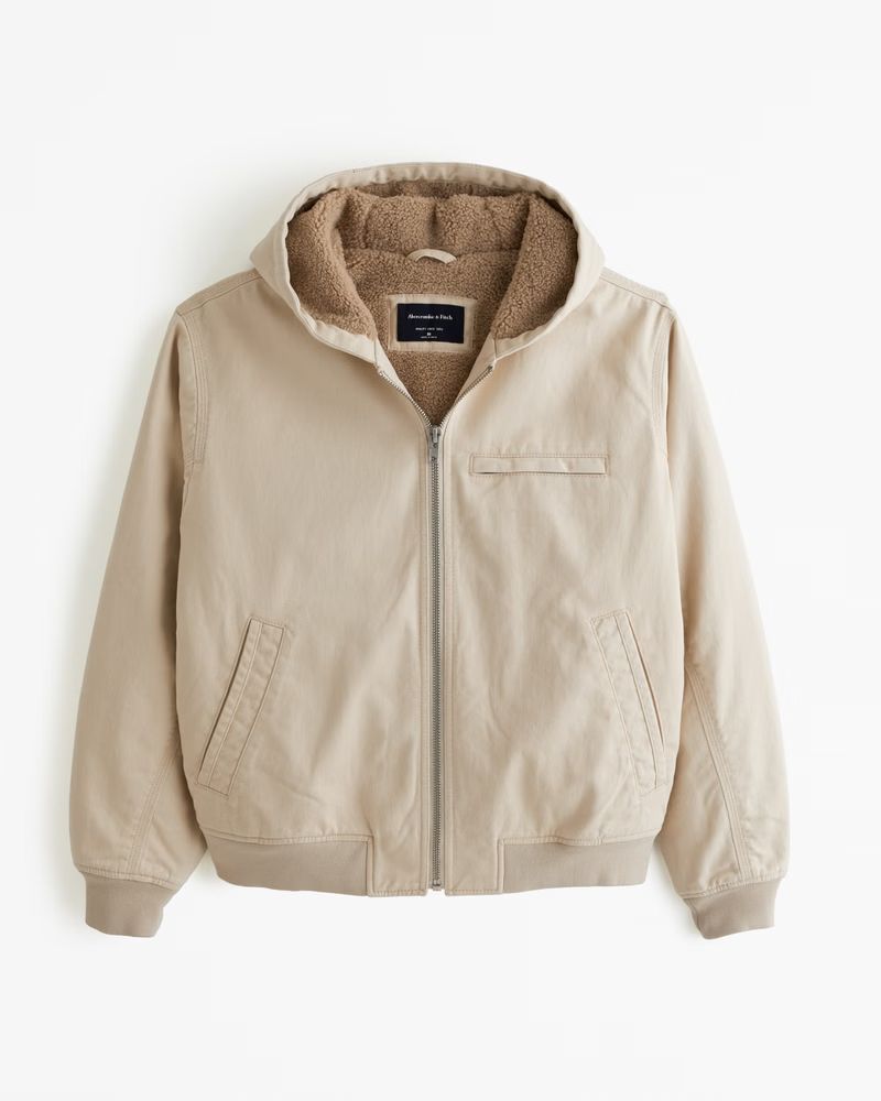 Hooded Workwear Bomber Jacket | Abercrombie & Fitch (US)