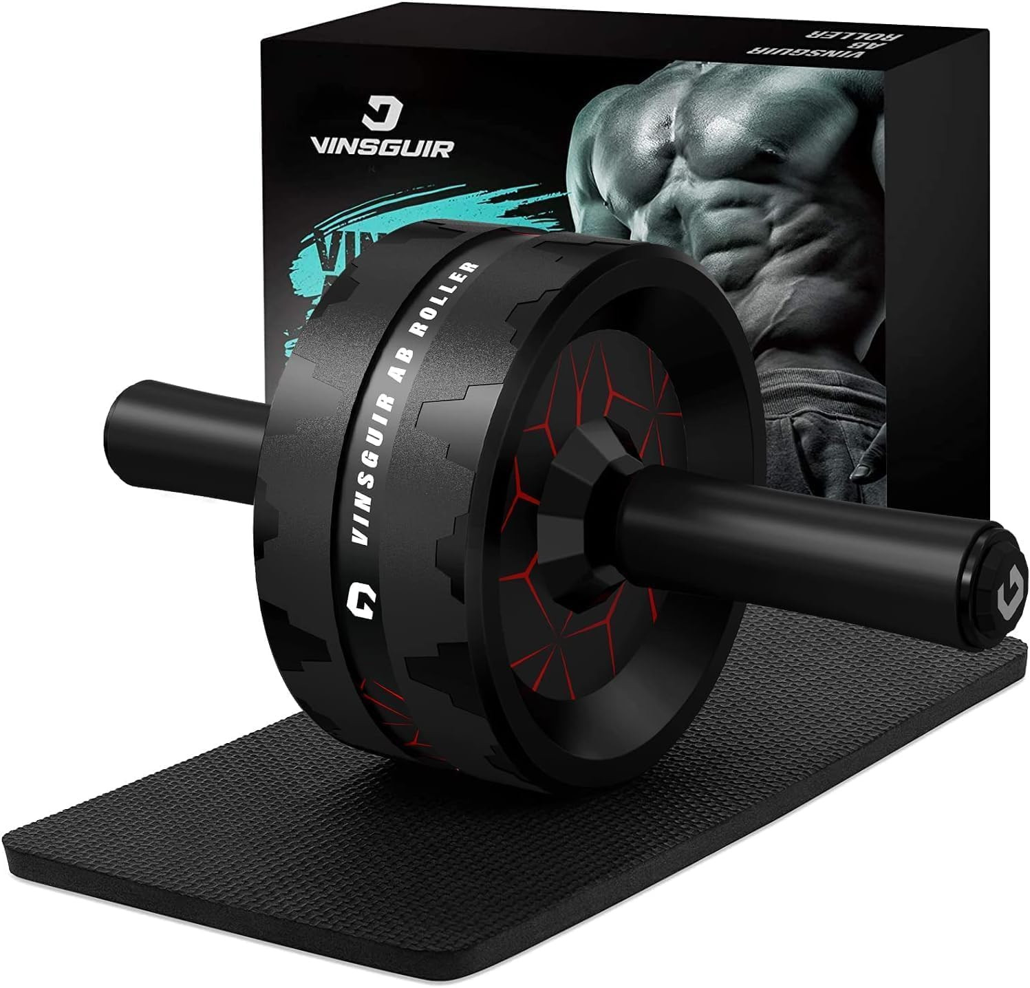 Vinsguir Ab Roller Wheel, Abs Workout Equipment for Abdominal & Core Strength Training, Exercise Wheels for Home Gym, Fitness Equipment for Core Workout with Knee Pad Accessories | Amazon (US)