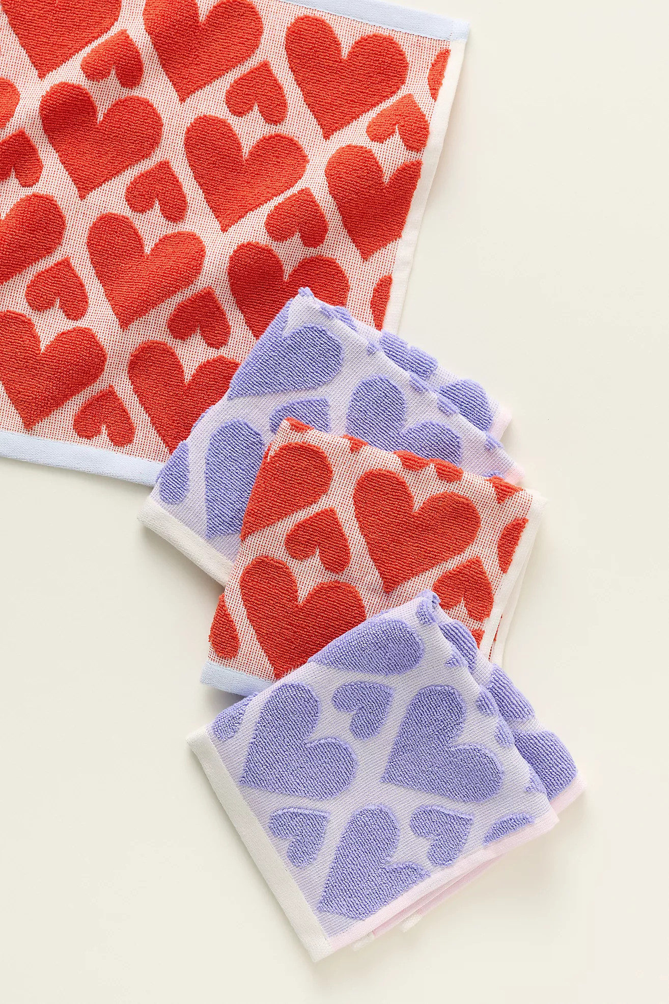 Icon Heart Jacquard Dishcloths, Set of 4 | Anthropologie (US)