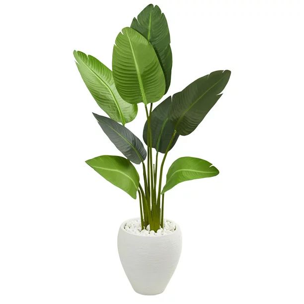 Nearly Natural 4' Travelers Artificial Palm Tree in Oval Planter - Walmart.com | Walmart (US)