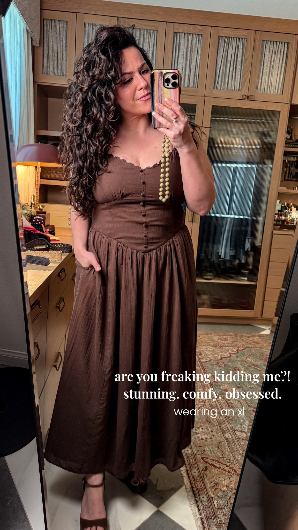 Trying on some midsize vacation dresses, loved this one & it has pockets!!!! wearing a size xl i am a size 14, 38dd & 5’6. summer dress, midi dress 

#LTKootd #LTKMidsize #LTKOver40