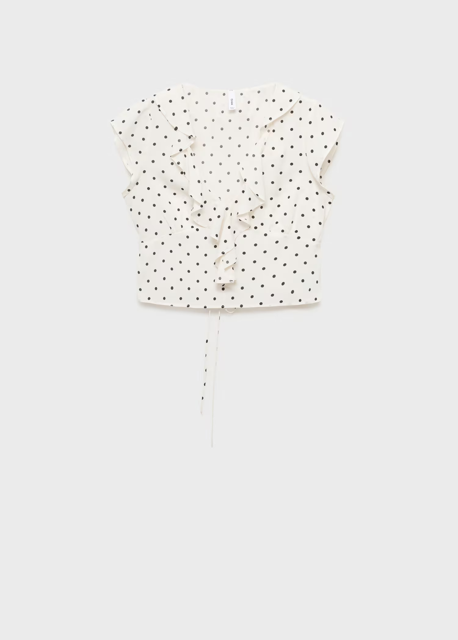 Polka-dot blouse with ruffles | MANGO (UK)