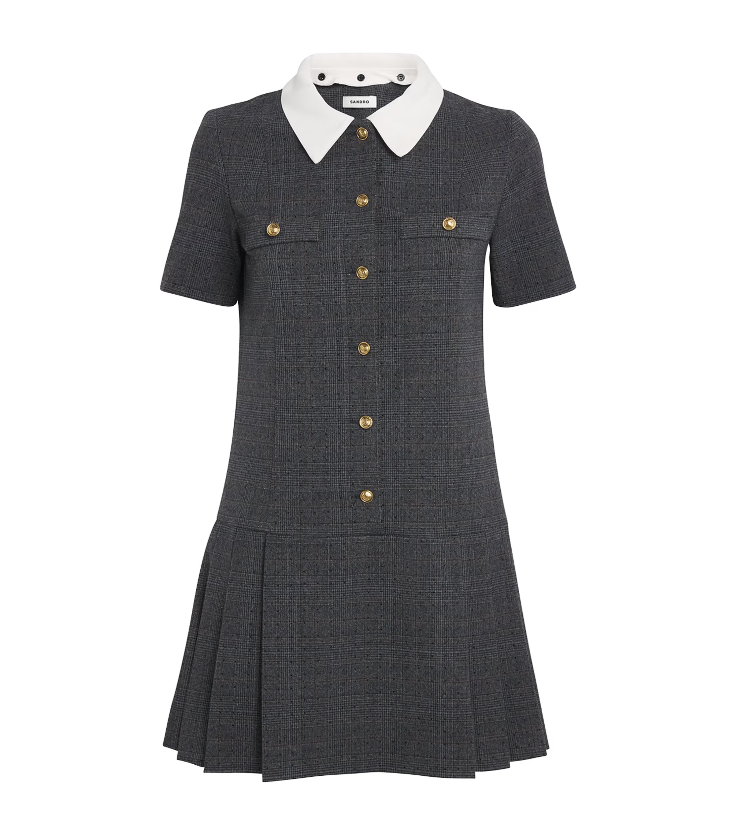 Sandro Paris Tweed Embellished Mini Dress | Harrods (US)