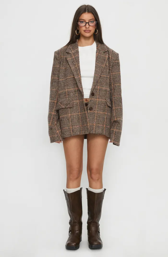 Ayvanna Oversize Glen Plaid Blazer | Nordstrom