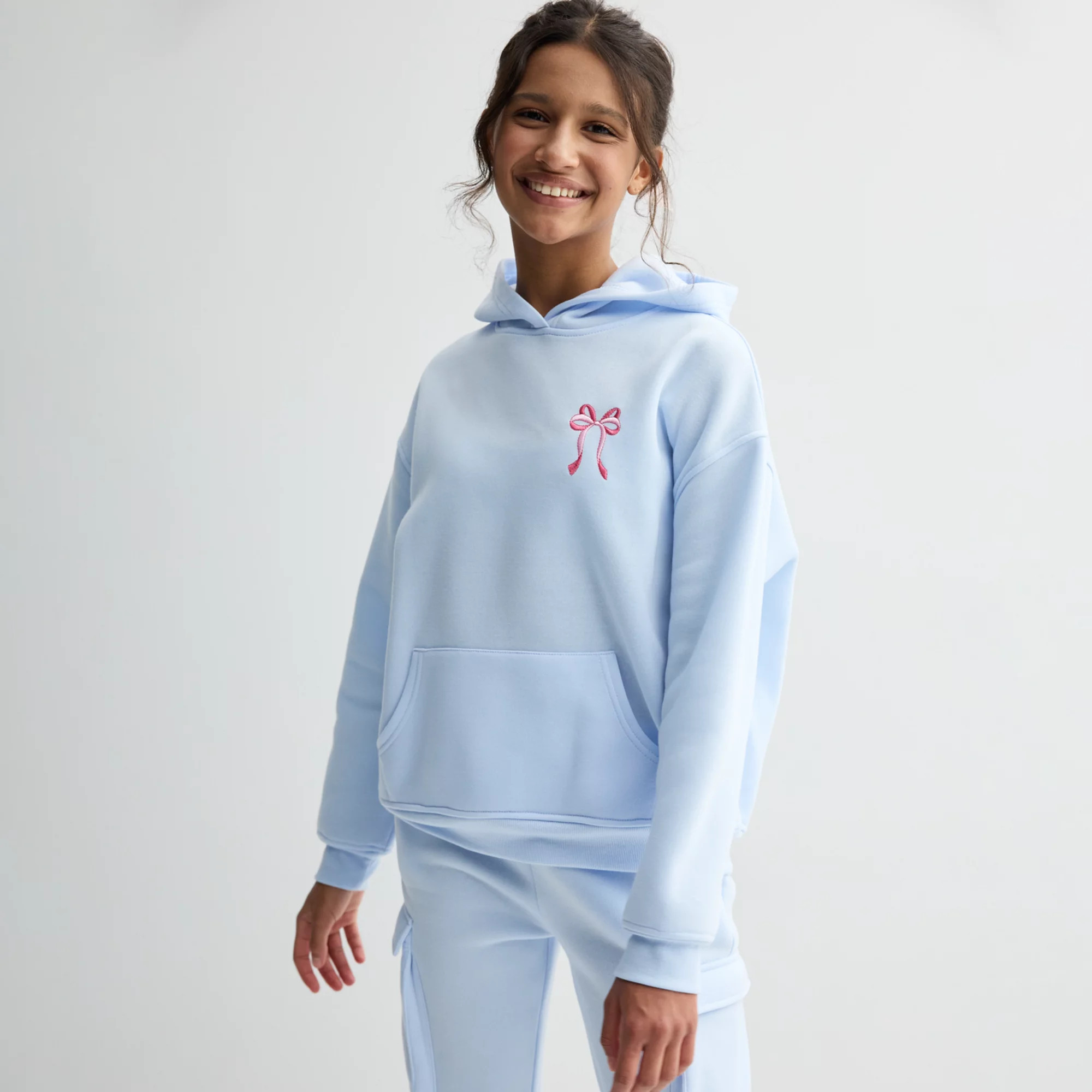 Girls 7-16 Harper & Ivy Bow Graphic Hoodie | Kohl's