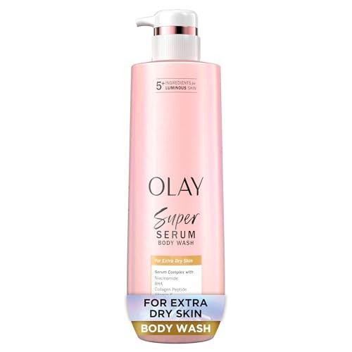 Olay Super Serum Body Wash for Extra Dry Skin, 24hr Long Lasting Hydration, 5+ Ingredient Serum Complex for Bright Even Firm Luminous Skin, 18.5 fl oz | Amazon (US)