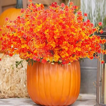 Artificial Fall Flowers, Fake Outdoor UV Resistant Autumn Plants for Home Kitchen Christmas Festi... | Amazon (US)