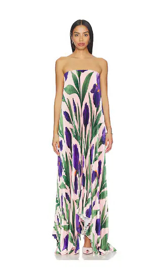 Bisous Strapless Gown in Iris Garden | Revolve Clothing (Global)