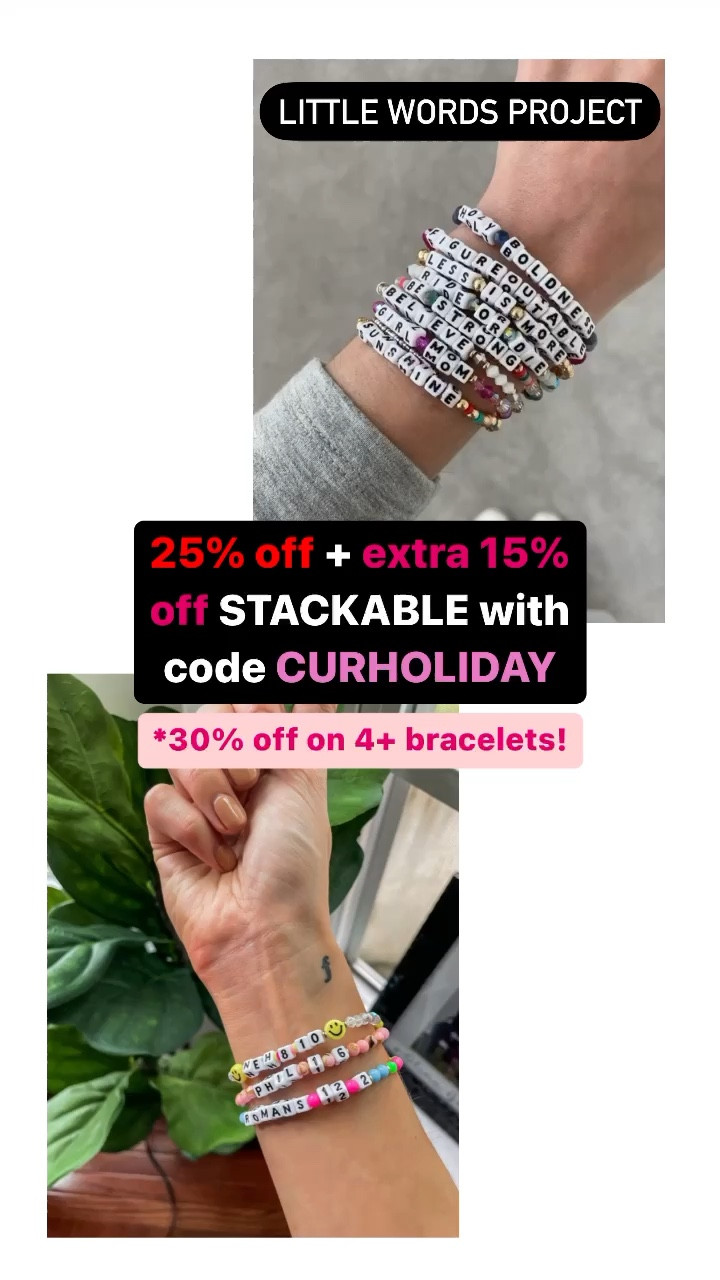 Little words project bracelets ✨ 25-30% off sitewide, FREE SHIP, + extra 15% off with code CURHOLIDAY ❤️

#LTKCyberweek #LTKGiftGuide #LTKHoliday