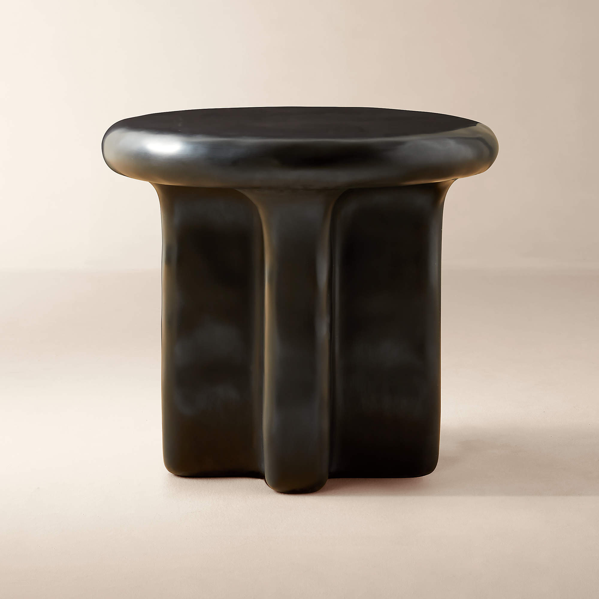 Bodene Round Black Resin Side Table + Reviews | CB2 | CB2