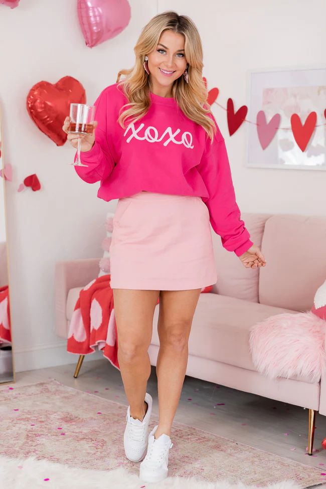 XOXO Hot Pink Oversized Graphic Sweatshirt FINAL SALE | Pink Lily