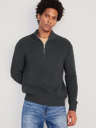 Rib-Knit 1/4-Zip Sweater for Men | Old Navy (US)