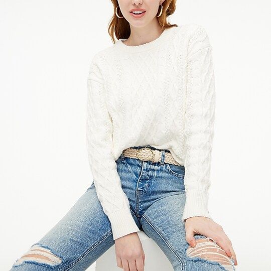 Cable crewneck sweaterItem BG834 
 
 
 
 
 There are no reviews for this product.Be the first to ... | J.Crew Factory