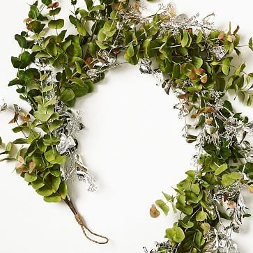 Faux Eucalyptus Garland - Green/Silver | West Elm (US)