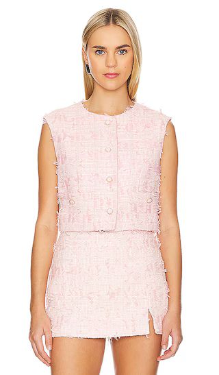 Francie Top in Pink Jacquard Tweed | Revolve Clothing (Global)