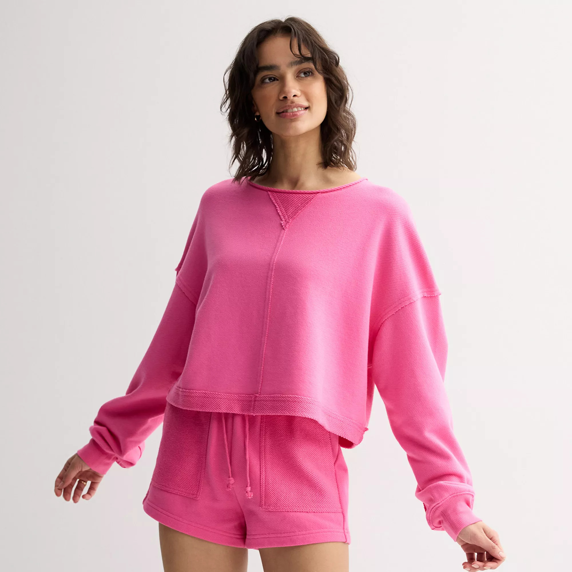 Juniors' SO® Beachy Terry Crewneck Top | Kohl's