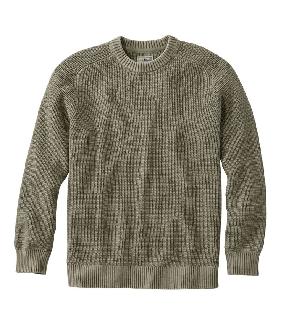Men's Sunwashed Textured Cotton Sweater, Crewneck | L.L. Bean