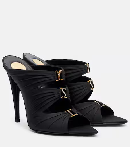 Emilie 110 crêpe satin mules | Mytheresa (UK)