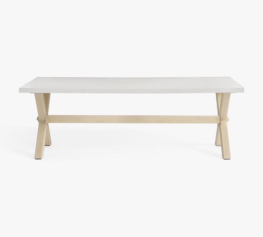 Abbott Concrete &amp; Acacia Outdoor Dining Table (84") | Pottery Barn (US)