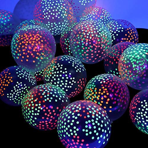 50 Pieces Neon Glow Balloons Blacklight Reactive Fluorescent Mini Polka Dots Balloons Blacklight ... | Amazon (US)