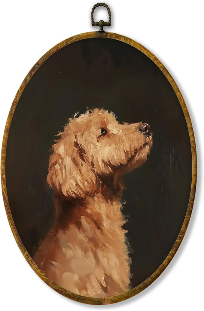shiviody Vintage Poodle Canvas Wall Art Decor, Mid Century Modern Animal Wall Art, Retro Cute Pup... | Amazon (US)