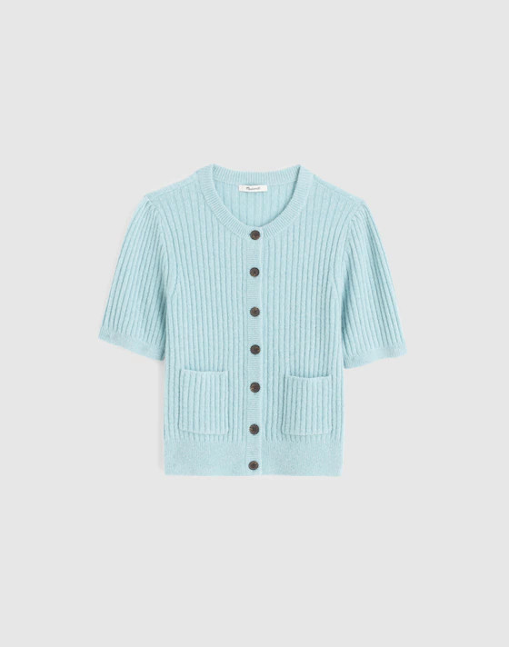 Patch-Pocket Puff-Sleeve Cardigan | Madewell | Madewell