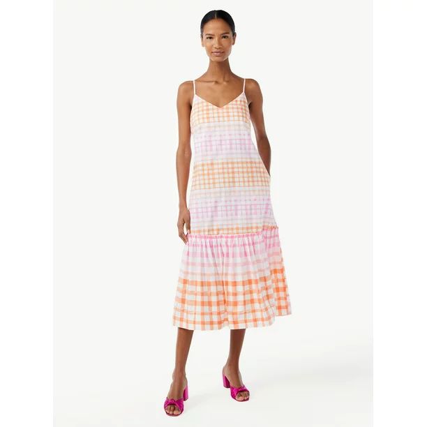 Scoop Women's Bow Back Midi Dress - Walmart.com | Walmart (US)