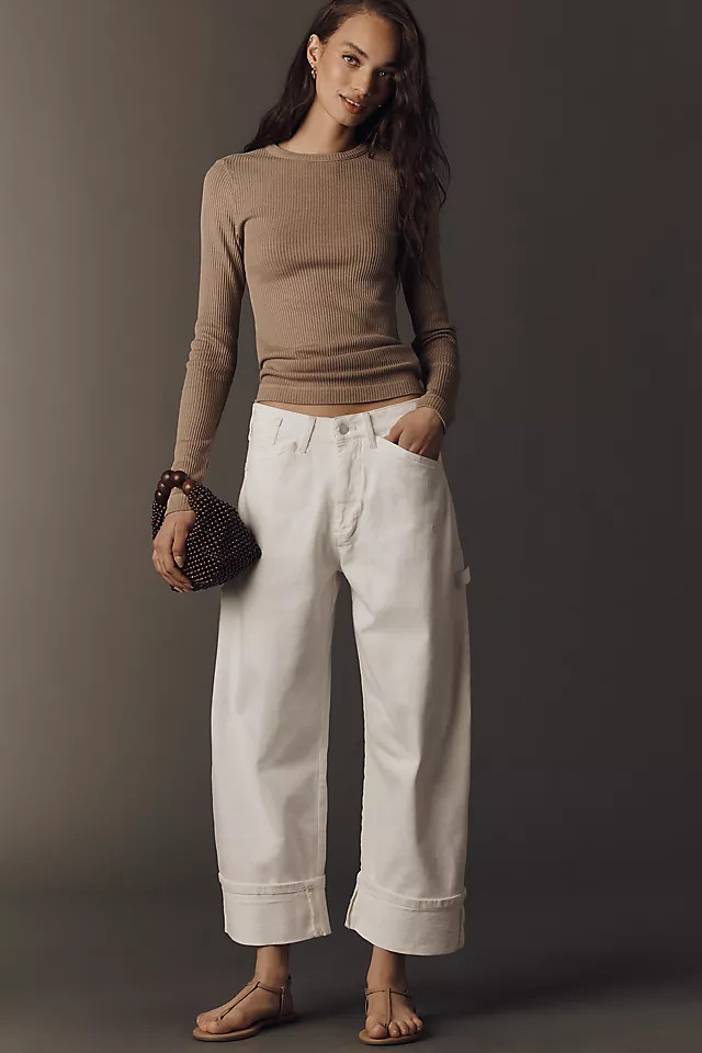 Kayden High-Rise Cuffed Carpenter Barrel Jeans | Anthropologie (US)