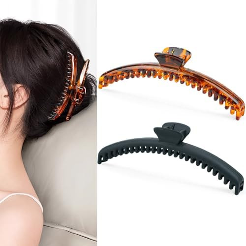 KAXI Hold Everything Midi Hair Claw - Perfect for Thick & Thin Hair Straight, Wavy & Curly | Strong Clip With 44 teeth & Many Colors to Choose (Dark Tortoise) | Amazon (US)