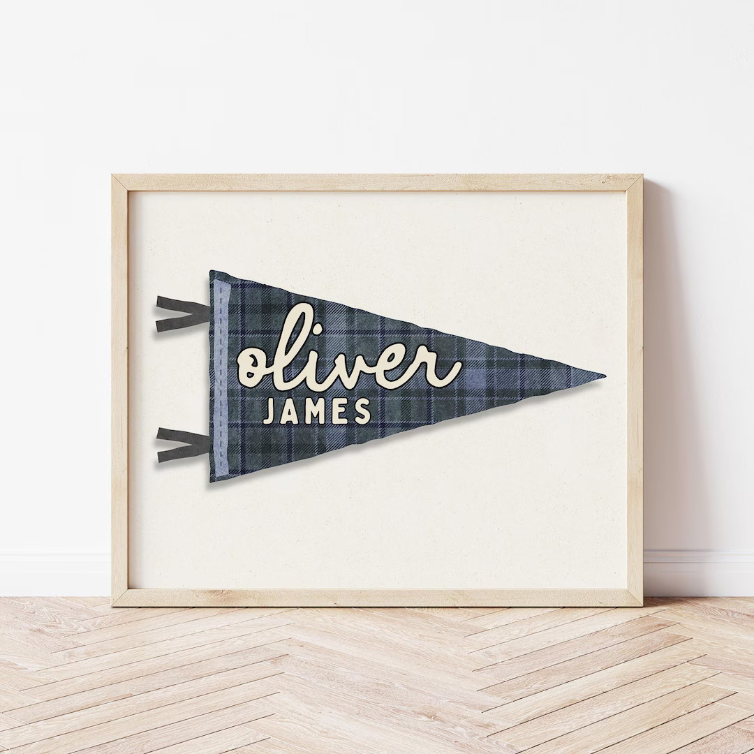 Custom Name Pennant Flag Personalized Pennant Banner Baby Shower Birthday Gift Boho Boys Room Dec... | Etsy (US)