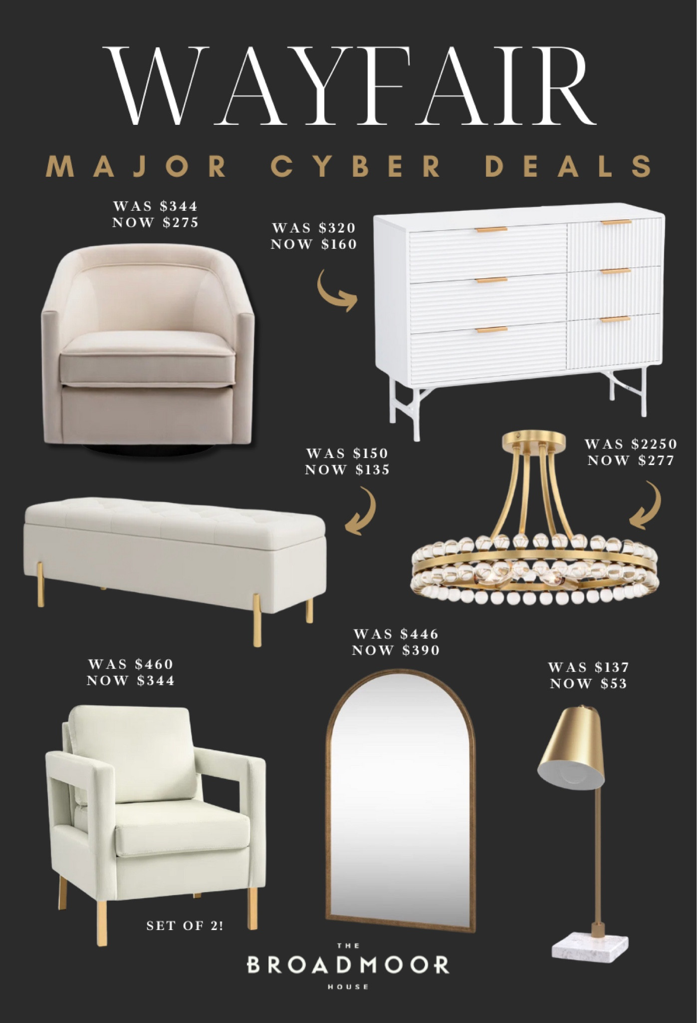 White and gold home, wayfair, way rise sale, cyber week, Black Friday, dresser, accent chair, chandelier, bench, accent chair, living room furniture, gold lighting, modern home, modern furniture, mirror, white and gold furniture, modern lighting, bedroom furniture, living room furniture, cyber week sales

#LTKHome #LTKCyberWeek #LTKSaleAlert