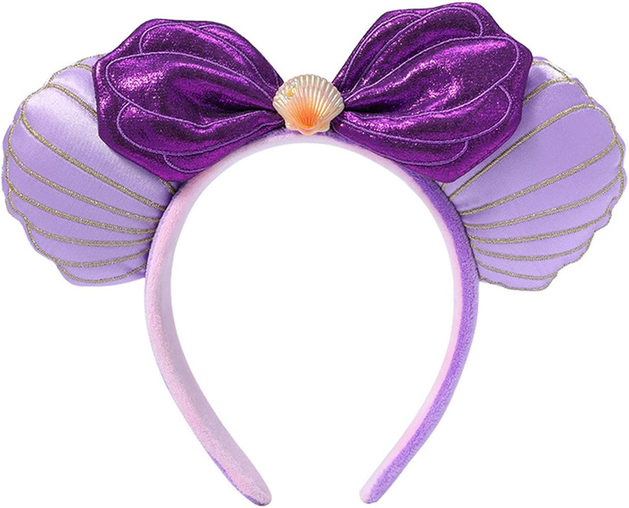 3D Little Mermaid Ears, Purple Mouse Ears for Mermaid Birthday Decorations, Mermaid Headband Girl... | Amazon (US)