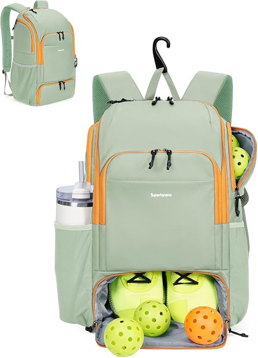 sportsnew Pickleball Bag Large Sports Pickleball Backpack with Shoe Compartment for Men Women, Pa... | Amazon (US)