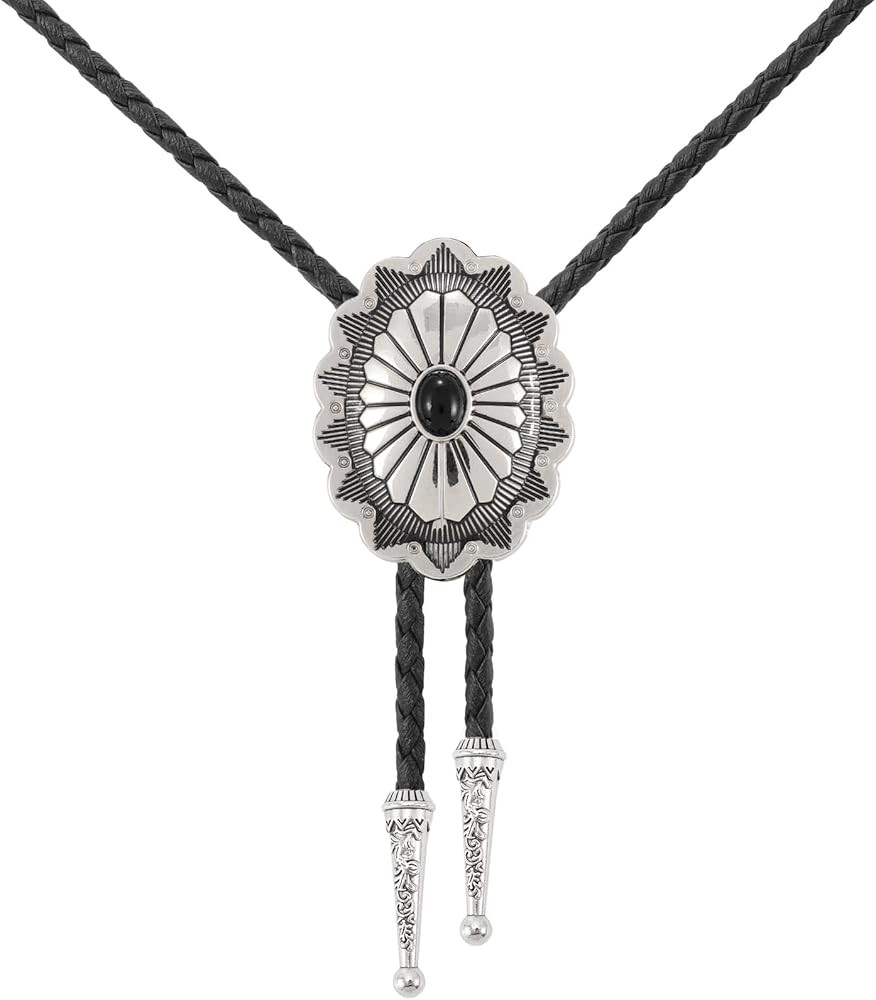 SANSTHS Bolo Tie for Men Cowboy Tie Native American Retro Western Necklace Cowboy Cowgirl Accesso... | Amazon (US)