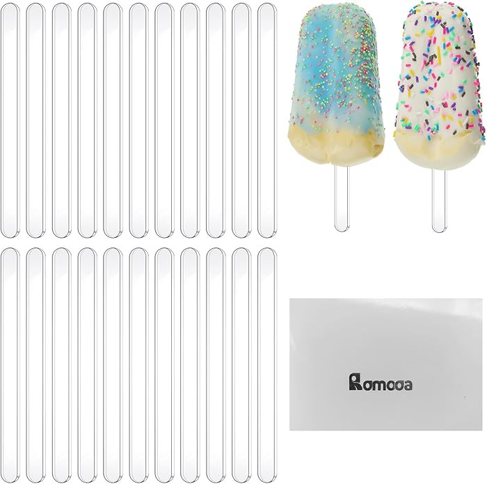 30 Pieces Acrylic Sticks Reusable Cakesicle Sticks Cake Pop Mold Mirror Ice Pop Sticks Ice Cream ... | Amazon (US)