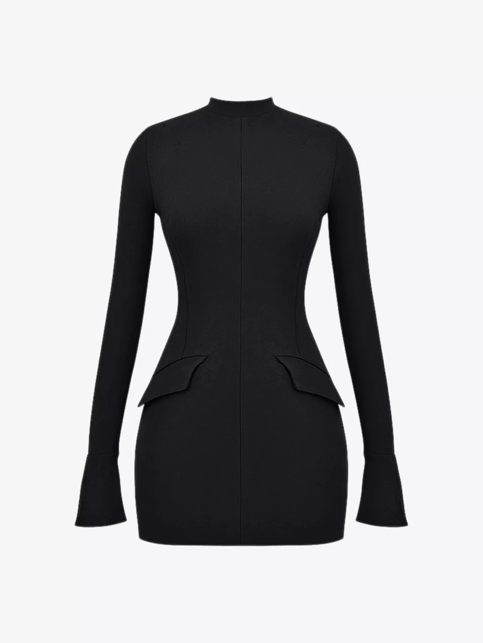 Mahalia fluted-cuffs stretch-woven mini dress | Selfridges