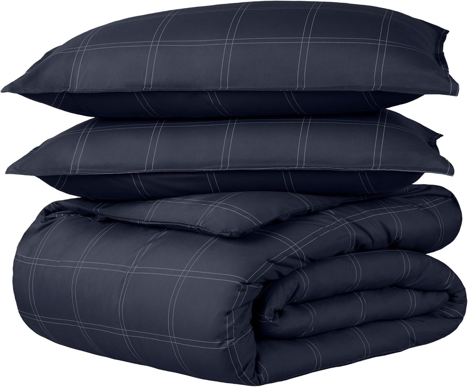 Bare Home Duvet Cover Set (Full, Modern Plaid - Midnight Blue/White) | Amazon (US)