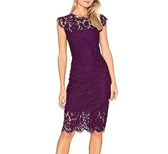 MEROKEETY Women's Sleeveless Lace Floral Elegant Cocktail Dress Crew Neck Knee Length for Party | Amazon (US)