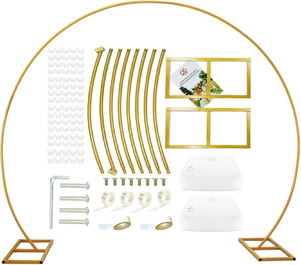 LANGXUN 9.5ft Large Size Metal Circle Balloon Arch Decoration, for Birthday Decoration, Wedding D... | Amazon (US)