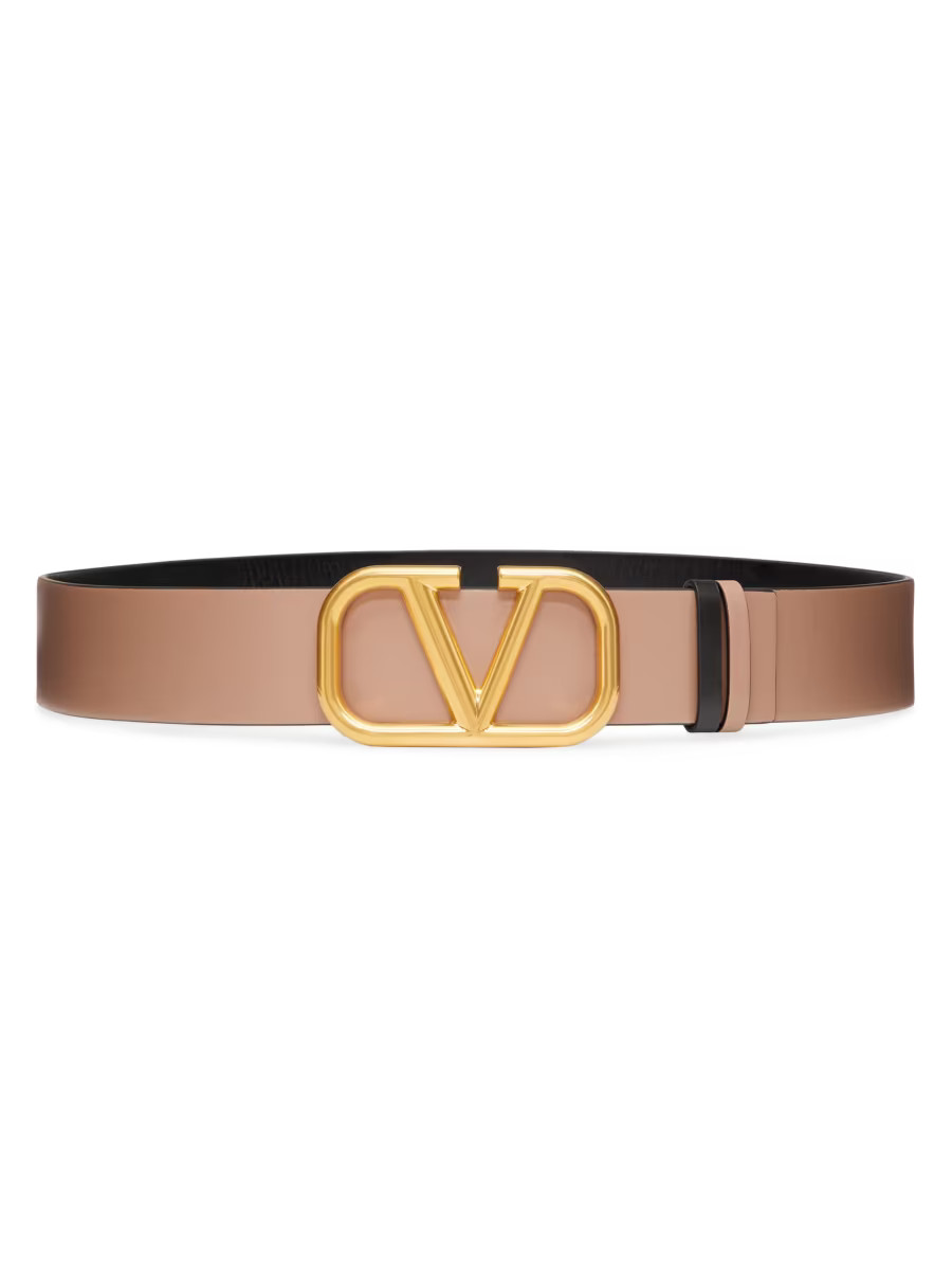 Reversible VLogo Signature Belt in Glossy Calfskin 40MM | Saks Fifth Avenue